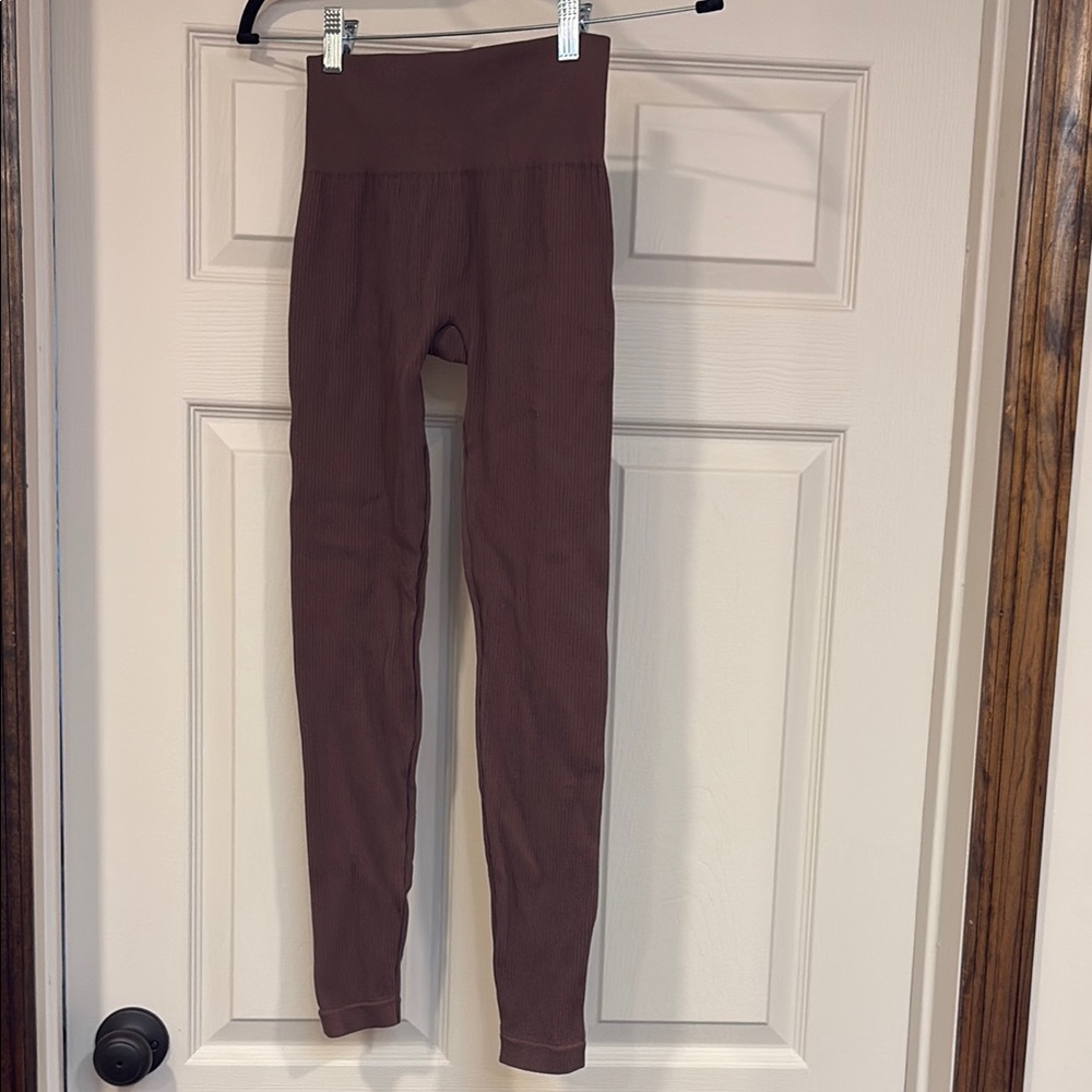 Pull&Bear Brown High-Waisted Leggings